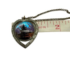 Sterling Silver Blue Morpho Butterfly Wing Earrings & Reversible Necklace Vtg