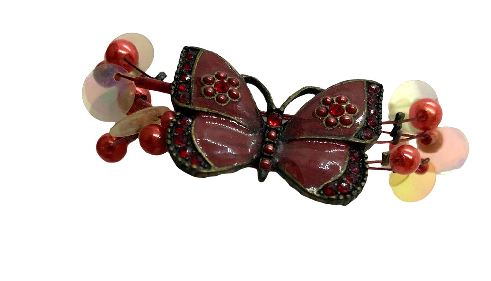 Vintage VCLM Bracelet Butterfly Rhinestone Colorful Boho Anklet fairy cottage