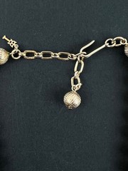 Vintage Crown Trifari Ball Bead Textured Gold Tone Chocker 14.5-16” Necklace