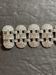 Beautiful 1950’s Rhinestones and Rhodium Plated Bling Bracelet