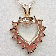 STUNNING Vintage .925 Sterling Silver Pendant with Colorless Stone & 18″chain
