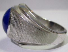 VINTAGE BLUE STAR SAPPHIRE COLOR COCKTAIL RING GYPSY HOSTESS DOME,SIGNED SETA