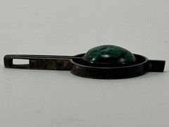 Vintage Israel Modernist Sterling Silver Eilat Stone Pendant 930 signed azurit