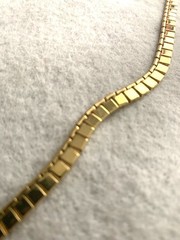 Vintage Monet Necklace Shiny Goldtone Flat Chain 25 1/4″ Necklace