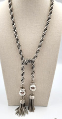 Vtg Barclay Tassel Rope Chain Lariat Style Necklace Bracelet Jewelry Set READ