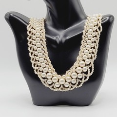 Faux Pearl Collar RBG Style Professional Old Style Elegance Necklace 18 Inch