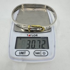 Vintage Taxco Mexico 925 Sterling Silver Brass Belt Buckle Bangle Bracelet 30g