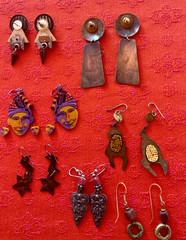 Fun & Funky 80s,90s Pierced Earrings, Lot of 7 pairs, Assorted Materials & Sizes