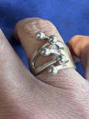 A.G. Ecker Anna Greta Sterling Silver Jester Crown Ring Norway 1960s-70s Vtg