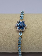 Vintage Gemstone Blue Topaz 925 Bracelet Chuck Clemency