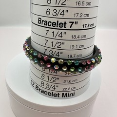 Vintage 80s Black Bangle Bracelet Multicolor Glass Inset Classic Fashion Jewelry