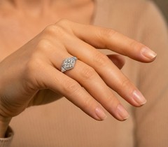 Platinum Vintage Filigree 1.50ct. Natural Old Euro Diamond Sapphire Ring 1920’s