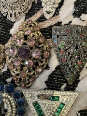 Art Deco Dress Clip Lot 20 1930s Rhinestone Clips Vintage Jewelry Brooch
