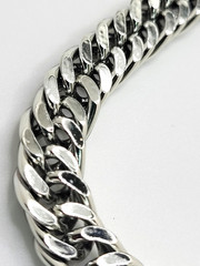 Vintage Rhodium Plated 9mm Curb Chain Choker Necklace 14″- 17.5″ Hook Clasp
