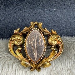 Vintage Gold Filled Watch Fob Brooch Engraved Monogram “V”