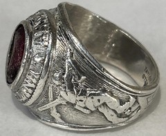 Vintage Taylor Maid Sterling Silver U.S. Army Military Ring –Red Stone **Read**