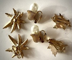 Lovely Small Vintage Collection of Signed Sara Coventry Clip on Earrings/3 Pair