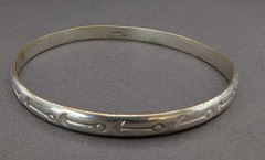 Vintage Taxco Mexico 925 Sterling Silver Arrow Bangle Bracelet 14g