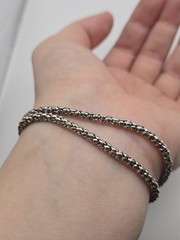 Vintage Silver Chunky Charm Bracelet 90s Y2k Heart Ring 7″ McBling Whimsical