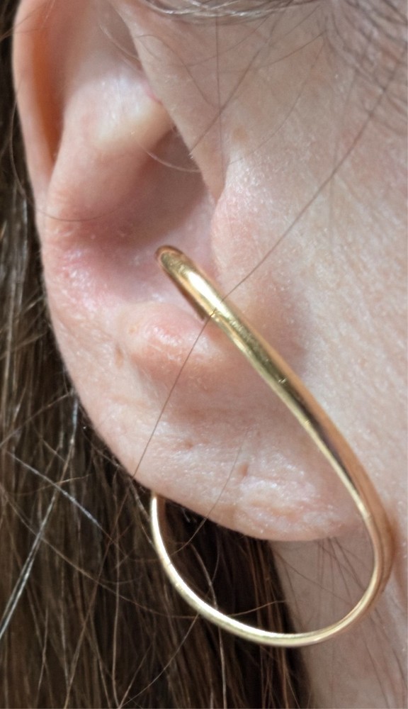 Vintage 14K YG Barbara Barnett’s Hooker Earrings worn with or without piercings