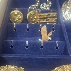 Men’s Powell Jewelry Box / Lot 30 Pc Rings Bracelets Necklaces Tie Clips Cuffs