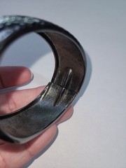 Gun Metal Hammered Cuff Bracelet Open Wide Boho Retro WOMEN Jewelry