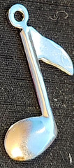 Vintage WELLS Sterling Silver EIGHTH NOTE #1 Bracelet Charm, 0.68g, 3/4 in