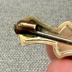 Vintage Antique Victorian Bar Brooch Etched Boat Scene Trombone Clasp 2 Inches
