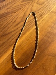 Vintage Krementz Gold Overlay Rope Chain Necklace 18” Classic Barrel Clasp