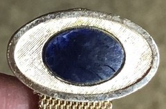 Danté Sodalite Cufflinks Blue Stone Gold Tone Mesh Wrap Around – Vintage
