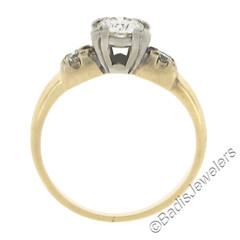 Antique 14k Gold & Palladium 0.60ctw Old Diamond Squared Setting Engagement Ring
