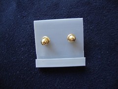 VINTAGE 1980s CLASSIC HEMATITE 6MM BALL GOLD FILLED POST STUD EARRINGS