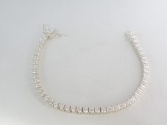 Sterling Silver 925 Cubic Zirconia Bar Link Tennis Bracelet 7.5″