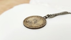 Antique 1910 Australian 925 Sterling Silver One Shilling Coin Necklace