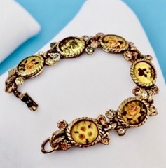 Maximal Art Collector Bracelet John Wind Various Flowers Goldplated