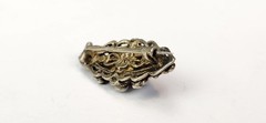 Antique Vtg 800 SILVER Austro Hungarian Lapis Gemstone SMALL Brooch Signed KT