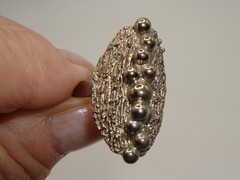 VINTAGE AUSTRIA CONTEMPORARY BRUTALIST SILVER RING! ADJ. SZ 7