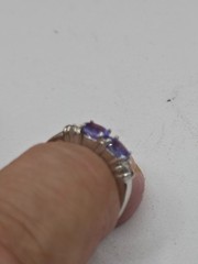 Vintage 14k white gold Diamond & Tanzanite ring