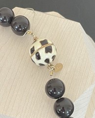 Chunky Brown Bead Vintage Talbots Gold-tone Magnetic Clasp NecklaceFor Women