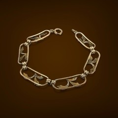 Vintage 12K Gold Filled Floral Link Bracelet 7″ 9mm