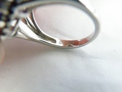 Vintage Sterling Silver 925 Large 10ct Natural Heated London Blue Topaz Ring 6