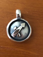 A Horoscope Sagittarius Medal Pendant sterling silver New 0.5” Diameter3g