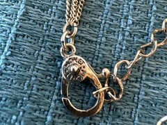 VTG Monet Gold Tone 4 Strand Chain Purple Cat’s Eye Pendant Necklace & Earrings