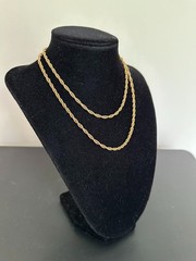 Vintage Marvella Signed Gold Tone Twisted Rope Chain Necklace 28″