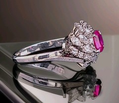 Vintage Platinum Cocktail Ring 1.77CT. Natural Round Cut Pink Sapphire GIA Cert