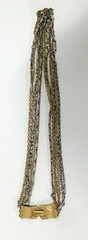 Signed CELEBRITY Necklace Gold Silver Tone Multistrand Office Siren Statement