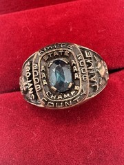 Vintage 2008 AAA state Champ IOLITE stone TROJANS GP school Class Ring 7 Amite c