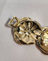 Vtg ART Link Bracelet Silver Gold Tone 1980s Geometric Jewelry Very Good