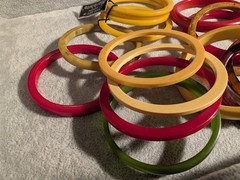 44 Vintage Spacer Bakelite Bracelets! Lucite, Marblette, Plastic, Etc!