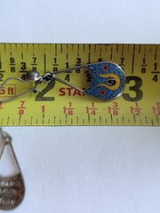 Vintage Taxco Sterling Silver Crushed Stone Inlay Drop Earrings Dainty